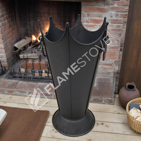 Mat Siyah Dayanıklı Metal Odunluk, Şık Şömine ve Soba Odun Depolama Aksesuarı