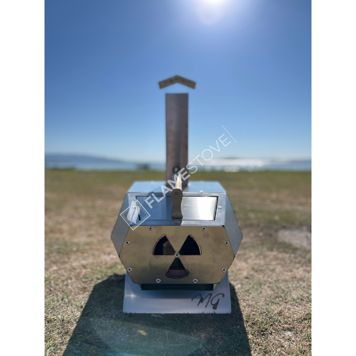 Flame Stove Taşınabilir Odunlu Pizza Fırını, Doğal Taşlı, Hızlı Pişiren, Çok Yönlü