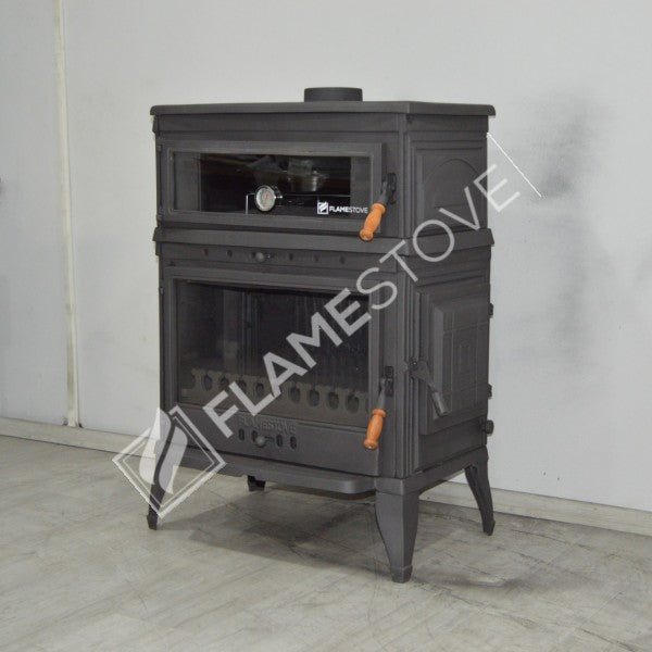 Retro Fırınlı Döküm Soba, Yüksek Verimli Odun Kömür Sobası, Termostatlı, 13 kW