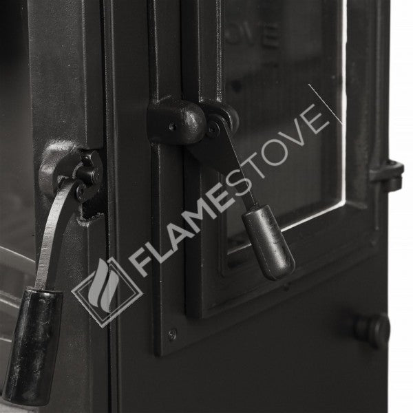 Flame Stove Lodi Üç Camlı Yan Yüklemeli Şömine Soba, Yüksek Verimli Odun/Kömür Sobası