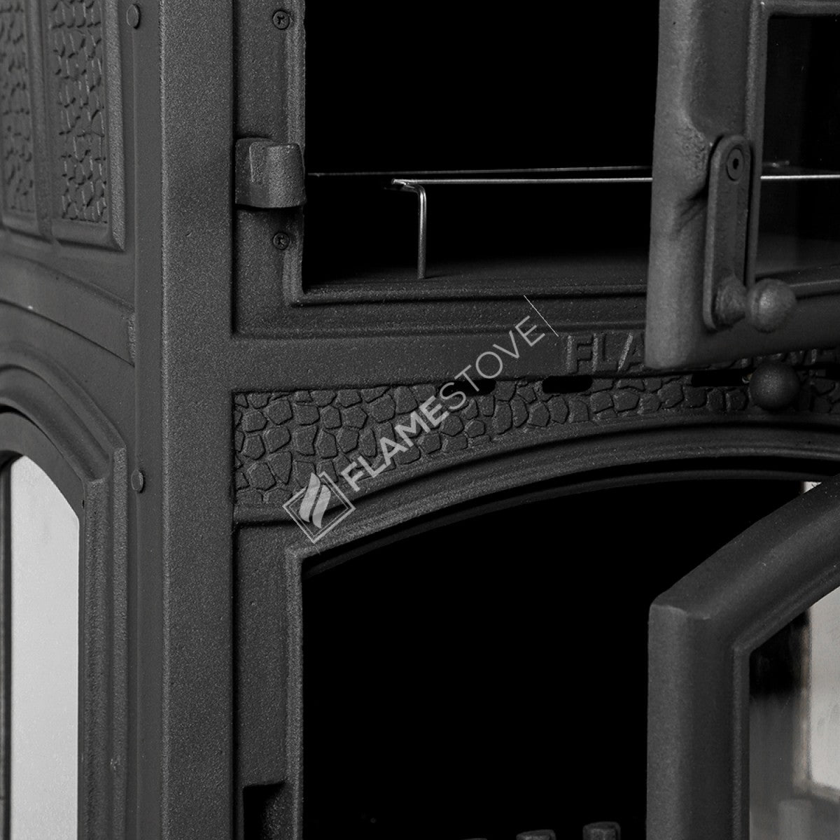 Yan Kapaklı Fırınlı Camlı Döküm Soba Yüksek Verimli Odun Kömür sobası