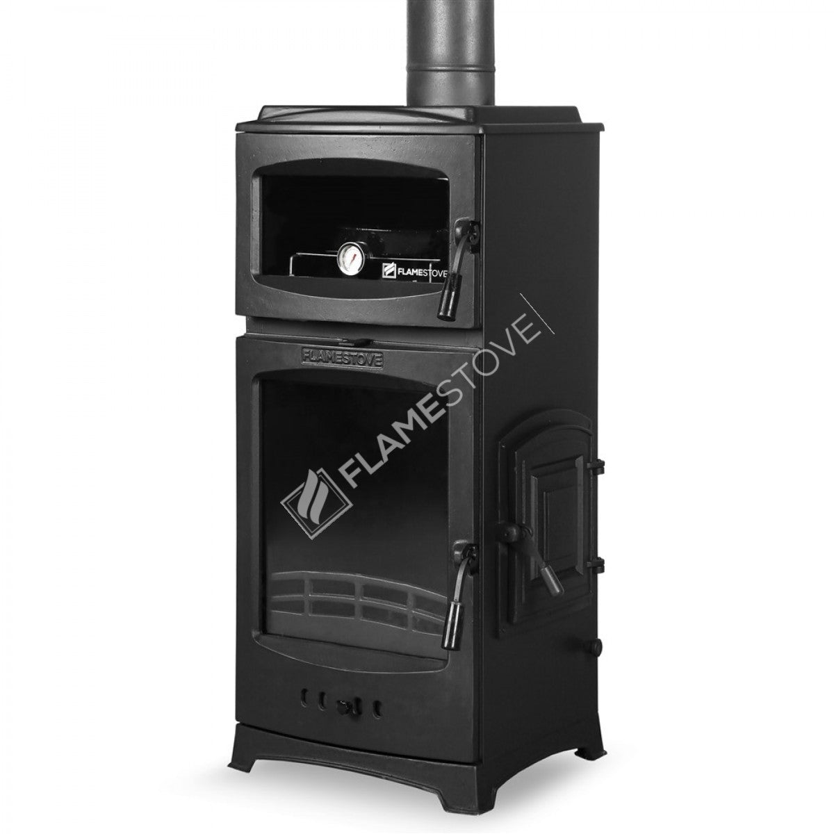 Flame Stove Lodi Gurme Fırınlı Döküm Soba, A Sınıfı, Çift Yanmalı, Robax Camlı, 8 kW