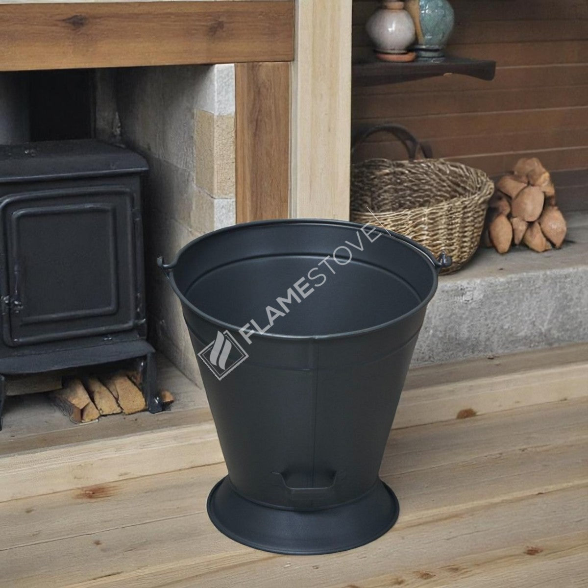 Flame Stove Mat Siyah Taşınabilir Şömine Odunluk Kömürlük Kovası Ev Aksesuarı