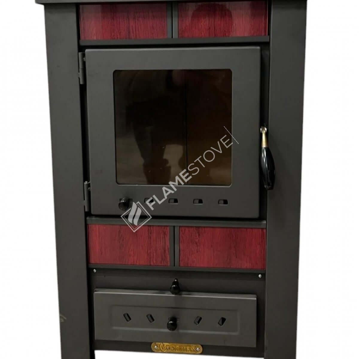 Yüksek Verimli Çelik Dış Yüzey Ateş Tuğlalı Soba, Alüminyum Maşa Takımı Odunluk Seti