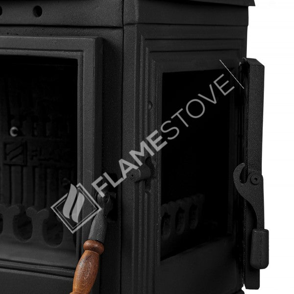 Retro Lux Emaye Fırınlı Döküm Odun Kömür Sobası Yan Kapaklı Yüksek Verimli