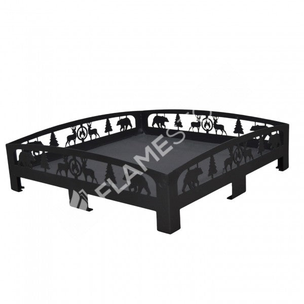 Lazer Kesim Orman Desenli 50x50 cm Çelik Soba Altlığı, Dayanıklı Zemin Koruyucu