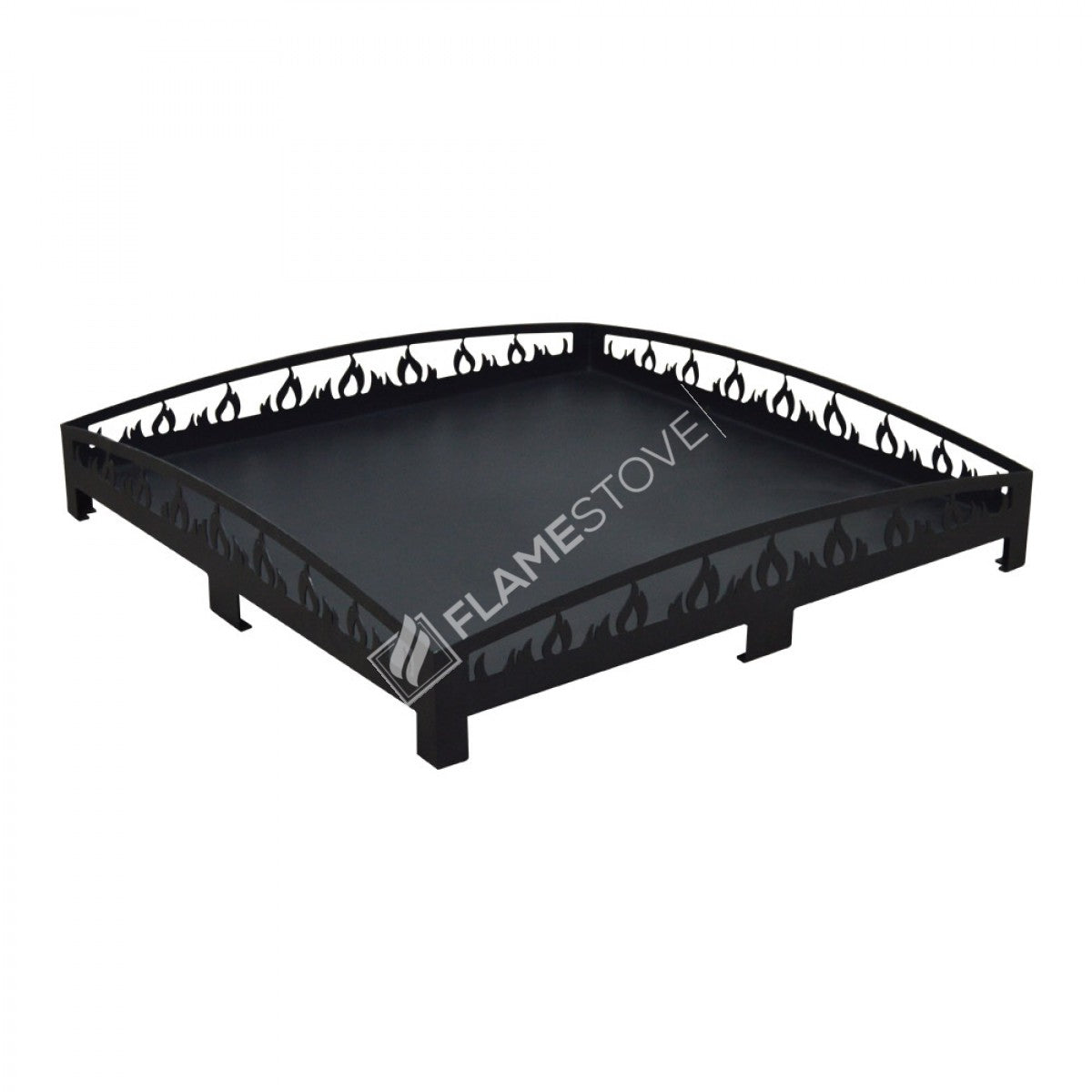 Alev Desenli 75x75cm Lazer Kesim Çelik Soba Altlığı Zemin Koruyucu Dayanıklı Şık