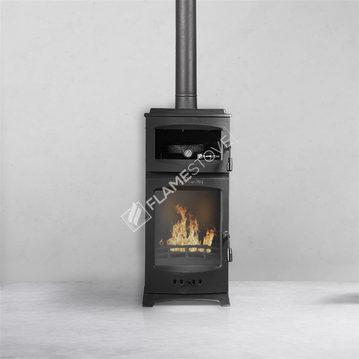 Flame Stove Lodi Gurme Fırınlı Pelet Sobası, A Sınıfı, Schott Robax Cam, 12 kW