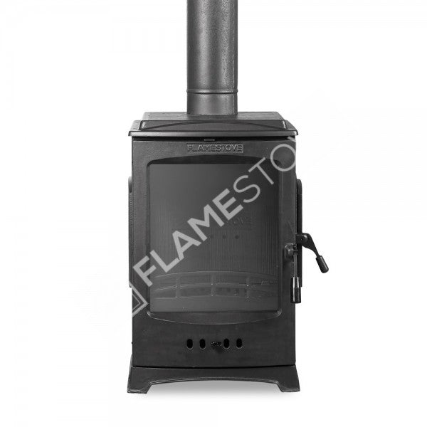 Flame Stove Lodi Üç Camlı Yan Yüklemeli Şömine Soba, Yüksek Verimli Odun/Kömür Sobası