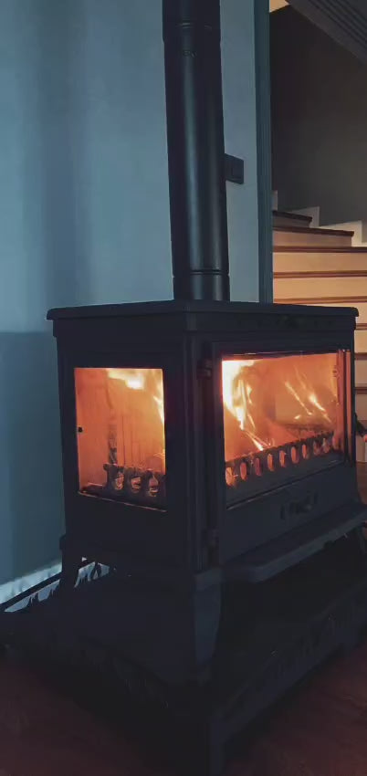 FS-042 Flame Stove Retro Lux Yüksek Verimli Döküm Odun Kömür Sobası Çift Yanmalı