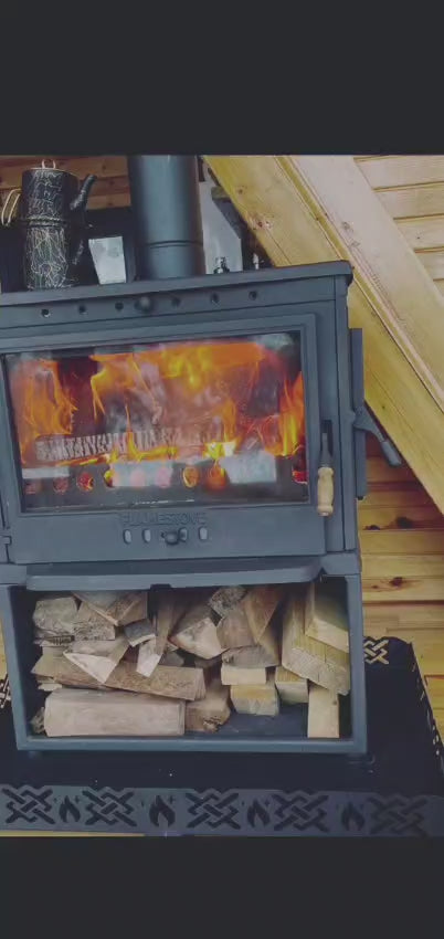 FS-042YKST Flame Stove Retro Lux YK Stil Döküm Soba, Yan Kapaklı, Odunluklu, 3 Camlı, 10 kW