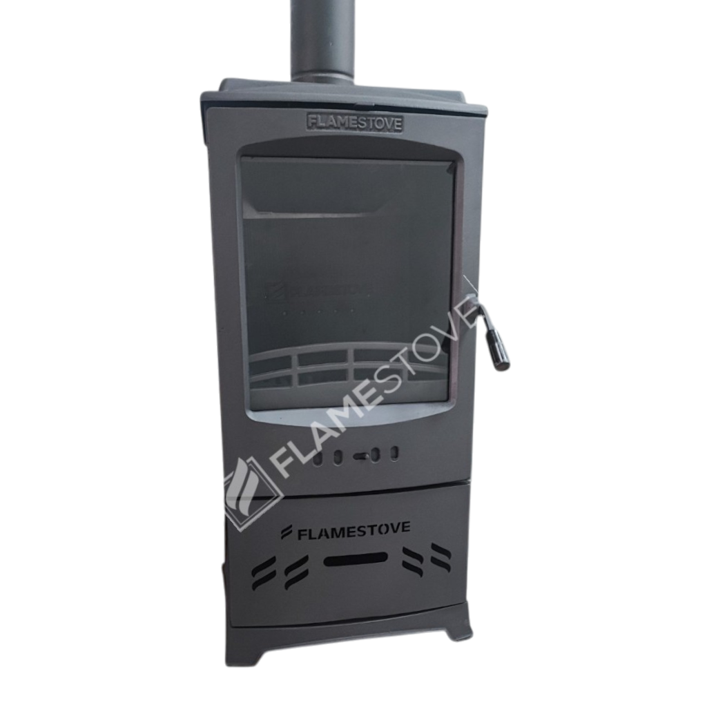 Lodi A++ Çift Yanmalı Çelik Emaye Soba Döküm İç Hazneli Odunluklu 5 kW