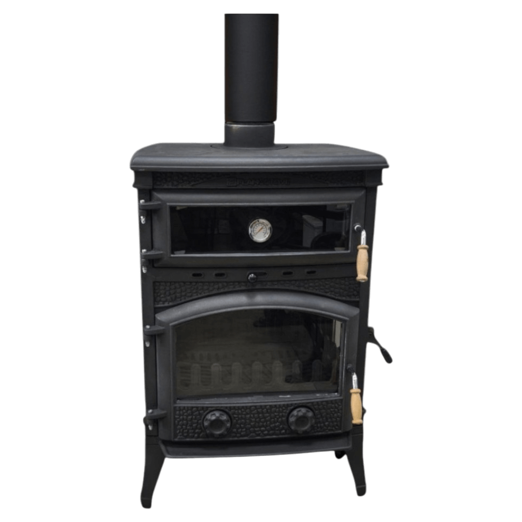 Fırınlı Döküm Soba FS-71YK SİRİUS MİDİ yan kapaklı, modern ve şık tasarıma sahip ocak.