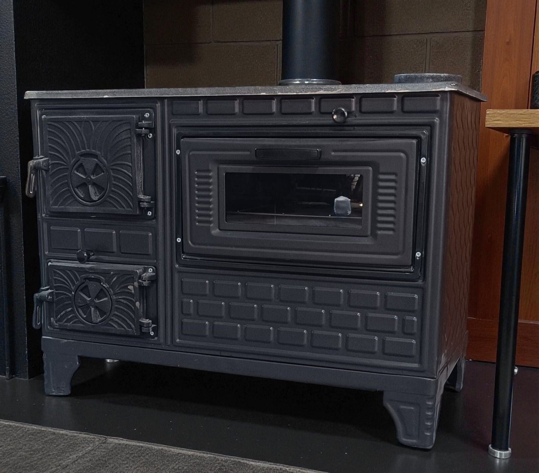 40'lık Kuzine Sac Soba Yanma odası döküm Soba